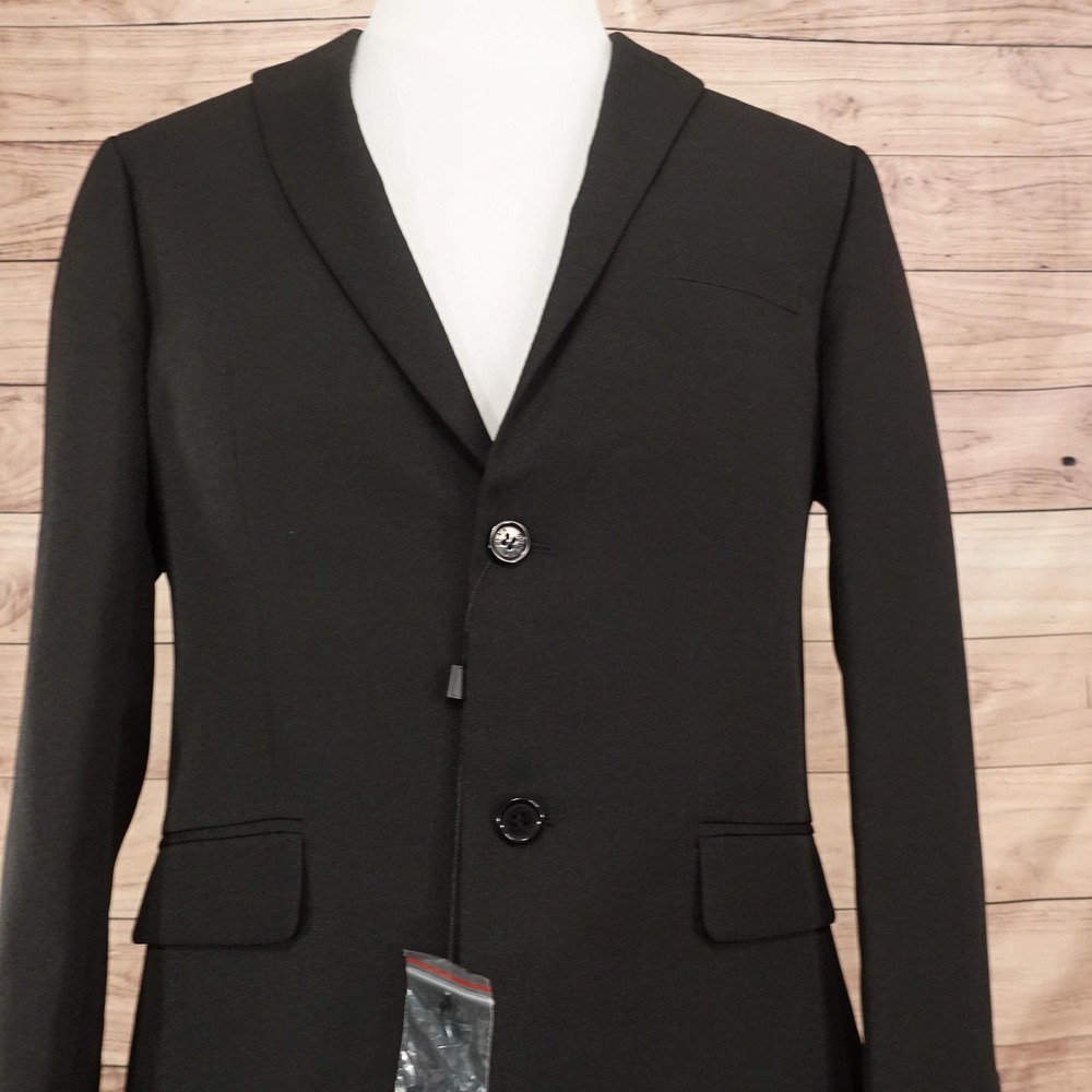 Alain Dupetit Suit Jacket Mens 40L Black Suittech Single-Breasted 2 Button Notch